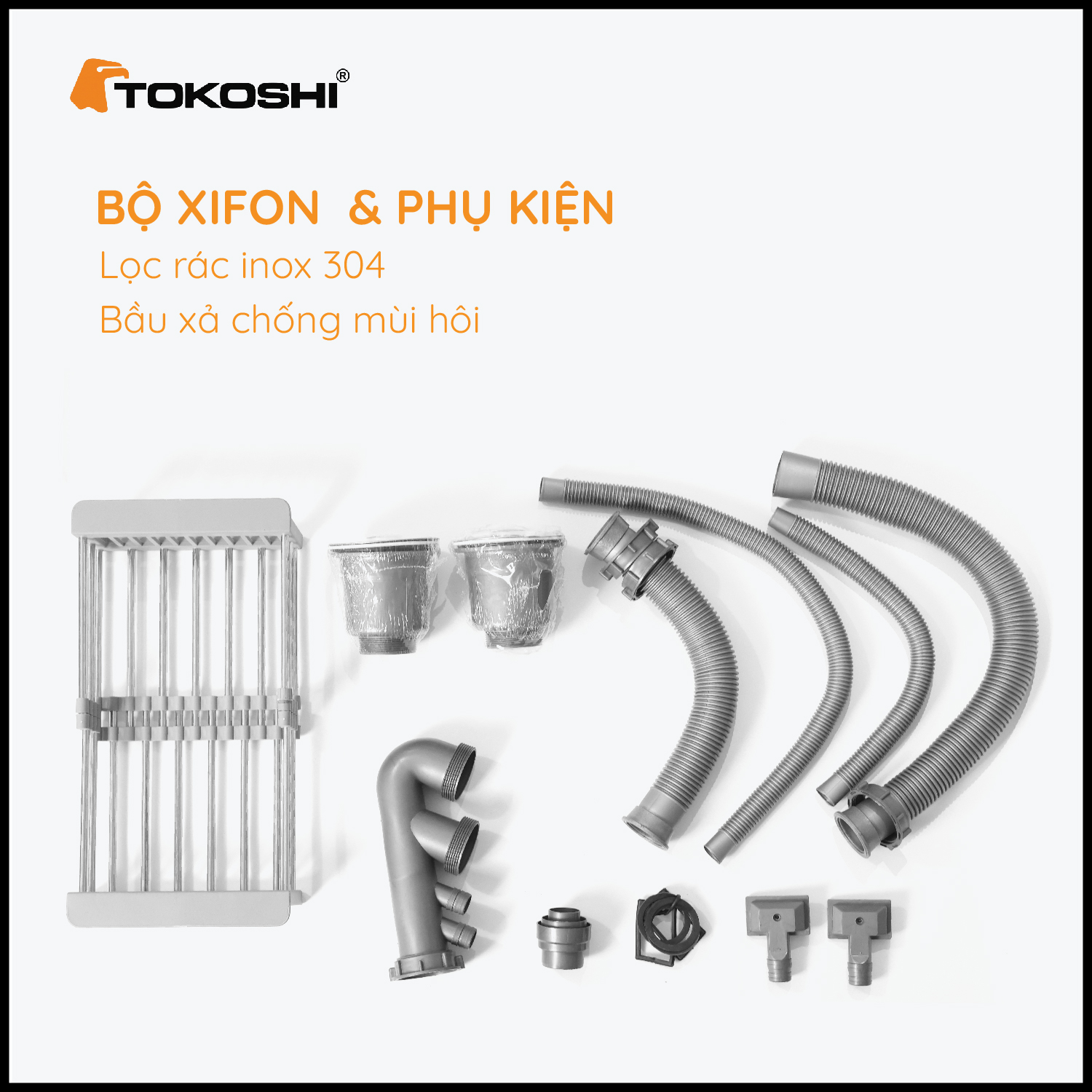 Chậu rửa bát 2 hố lệch Tokoshi (KT 82 x 45cm)