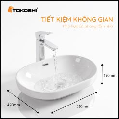 Alternative view of Chậu rửa bán âm bàn bầu dục Tokoshi