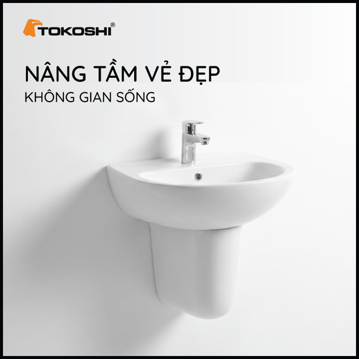 Chậu lavabo treo tường chân lửng Tokoshi