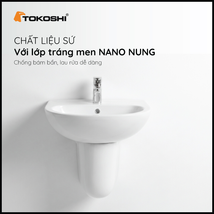 Chậu lavabo treo tường chân lửng Tokoshi