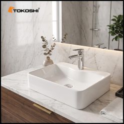 Alternative view of Chậu lavabo chữ nhật dương bàn Tokoshi