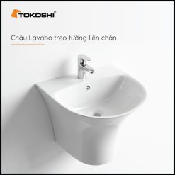 Chậu lavabo treo tường liền chân Tokoshi