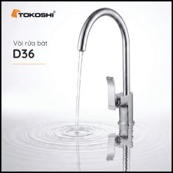 Vòi rửa bát D36 Tokoshi nóng lạnh Đồng mạ Crom-Niken