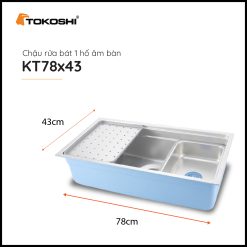 Chậu rửa bát 1 hố âm bàn Tokoshi (KT 78 x 43cm)