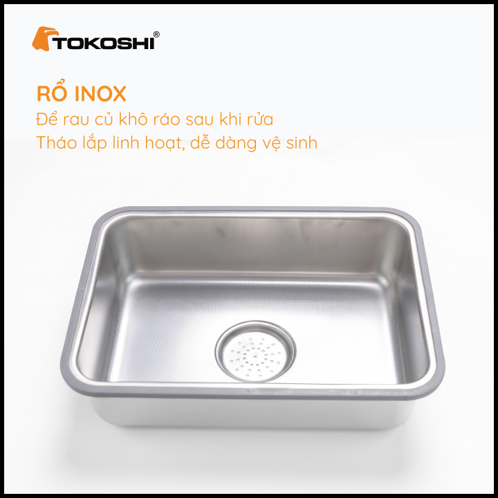 Chậu rửa bát 1 hố âm bàn Tokoshi (KT 78 x 43cm)
