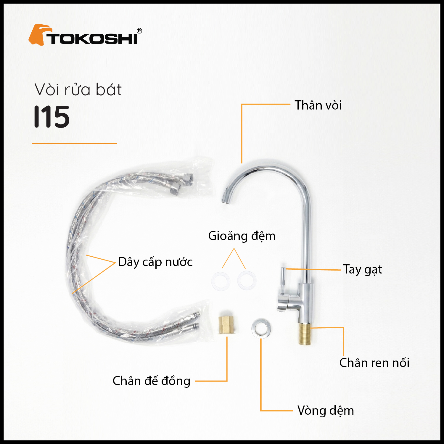 Vòi rửa bát nóng lạnh Tokoshi I15