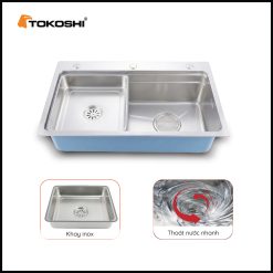 Alternative view of Chậu rửa bát 1 hố chữ nhật Tokoshi (KT 75cm x 46cm)