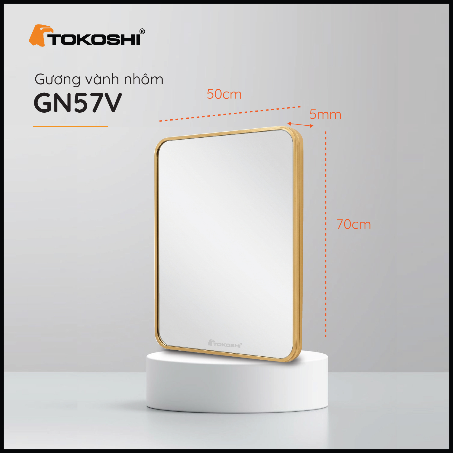Gương vành nhôm GN57V Tokoshi