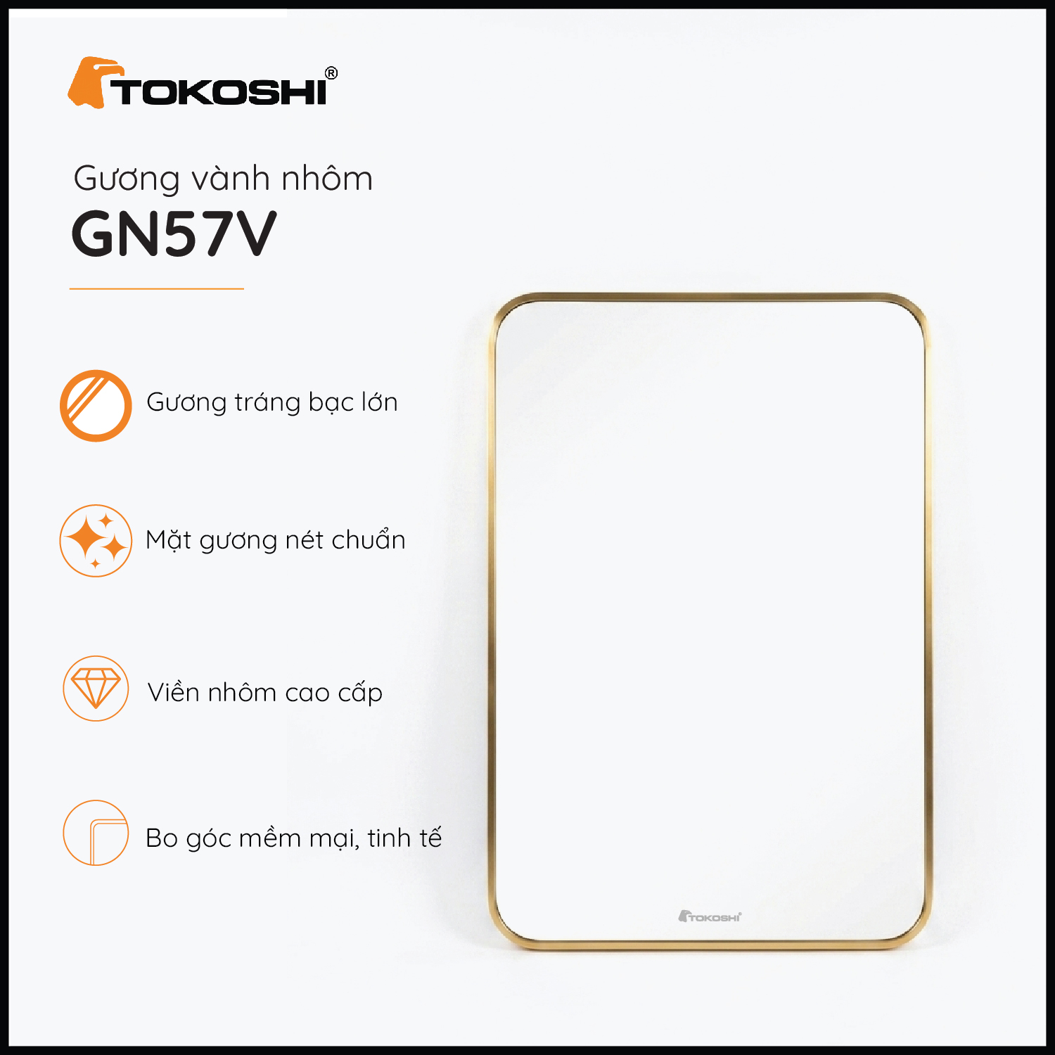 Gương vành nhôm GN57V Tokoshi