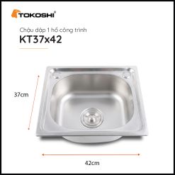Chậu dập 1 hố công trình Tokoshi (KT 37cm x 42cm)