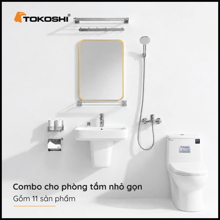 Combo thiết bị vệ sinh Tokoshi cho phòng tắm nhỏ gọn