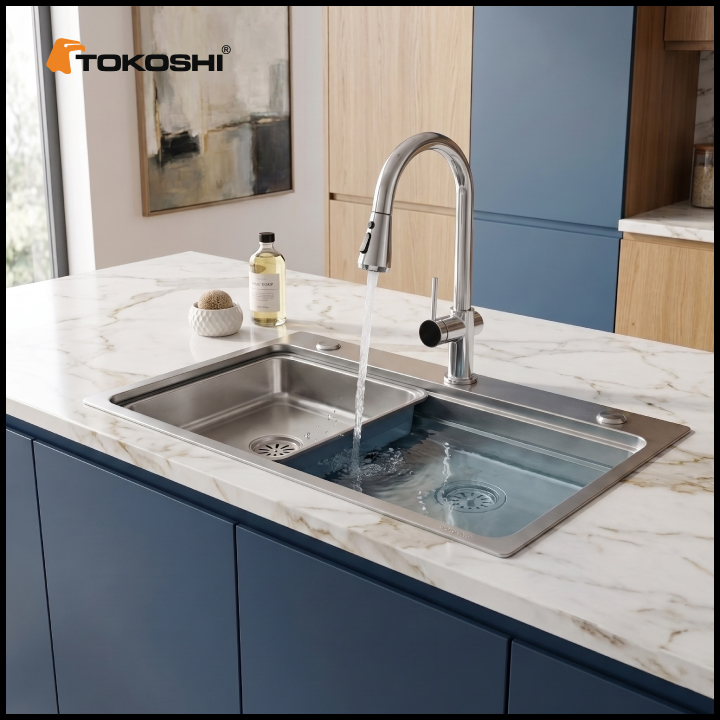Vòi rửa bát dây rút VDR09T Tokoshi
